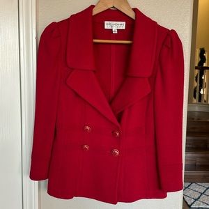 St John Apple Red Blazer Size 4